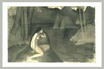 Nu aux rochers : jeune femme nue, assise sur un rocher, image 2/2