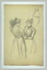 Deux femmes vues à mi-corps, parlant et autre croquis, image 2/2