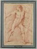 Homme nu, marchant, une lance dans la main gauche, et autre figure esquissée, image 1/2