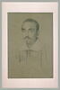 Portrait d'homme vu de face : moustache et royale, cheveux courts, image 2/2