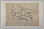 Un homme, debout, écoutant un musicien jouant du clavecin, image 2/2
