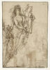 Vierge tenant l'Enfant debout, en Salvator Mundi, et saint Joseph, image 1/2