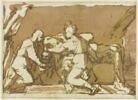Judith mettant la tête d'Holopherne dans le sac tenu par sa servante, image 2/3