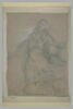 Une femme à genoux, en prières, vue de face, image 2/2