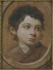 Portrait de jeune homme entouré d'une bordure ovale., image 1/3