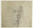 Etude d'une tête de jeune femme, vue de trois quarts, image 1/2