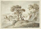 Paysage italien, avec une villa dans le lointain, image 1/2
