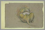 Etude d'un lion couché, vu de dos, image 2/2