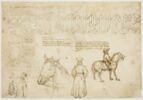 Texte ; description du costume ; Jean VIII Paléologue ; cheval ; figures, image 1/2