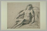 Homme nu, adossé contre un tombeau : étude pour un Christ mort (?), image 2/2