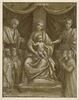 Vierge à l'Enfant sur un trône entourée de saints et de figures à genoux, image 1/2