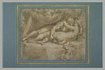Mars et Vénus se tenant embrassés sur un lit, image 2/2