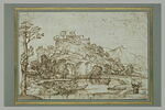 Paysage avec deux barques au pied d'un château, image 2/2