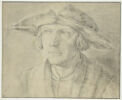 Portrait d'homme, de face, portant un chapeau à larges bords, image 1/2