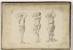 Trois figures d'après des sculptures : terme, figure masculine demi-nue, ..., image 1/2