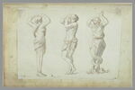 Trois figures d'après des sculptures : terme, figure masculine demi-nue, ..., image 2/2
