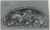 Etude pour un bas-relief d'Ugolin et reprise d'une figure allongée, image 1/2