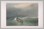 Barque avec cinq marins sur une mer un peu agitée, image 2/2
