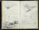 Croquis de paysages et notes manuscrites, image 1/2