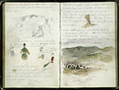 Etrier, cavaliers dans un paysage, notes manuscrites, image 1/3