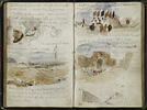 Croquis d'arabes, paysage et notes manuscrites, image 1/4