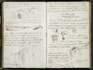 Croquis d'une muraille et d'une porte monumentale, notes manuscrites, image 1/2