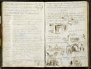 Croquis divers et notes manuscrites, image 1/2