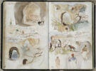 Intérieur de corps de garde, porte, notes manuscrites, image 1/2