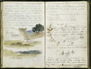 Petits croquis de paysages, notes manuscrites, image 1/2