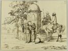 Femmes et cavaliers autour d'une fontaine, image 1/2