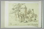 Femmes et cavaliers autour d'une fontaine, image 2/2