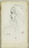 Croquis de deux têtes de femmes coiffées d'un voile, image 1/2