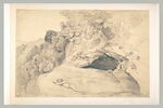 Homme endormi à l'entrée d'un grotte, aux environs du lac de Nemi, image 2/2
