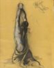 Homme demi nu, les bras levés, liés par les poignets, image 1/2