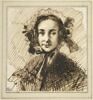 Portrait de jeune femme, en buste, coiffée d'un bonnet, image 1/2