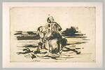 Cavalier arabe traversant un gué, image 2/2