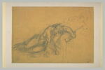 Homme nu, posant sa tête sur les genoux d'une femme, image 2/2