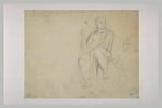 Homme à demi nu, drapé à l'antique, tenant une bêche, image 2/2