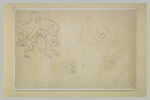 Lion attaquant un cavalier, et trois études de cavalier renversé, image 2/2