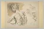 Homme barbu, à mi-corps, et croupe de cheval, image 2/2
