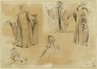 Etudes de personnages en robes orientales, image 1/2