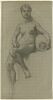 Femme nue assise, le bras gauche posé sur une urne, image 1/2
