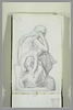 Etude d'une sculptrure d'une femme assise, un enfant mort sur les genoux, image 2/2