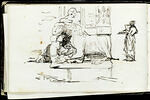 Composition avec deux figures ; femme tenant un plat, image 1/2