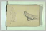 Etude d'après un bas-relief antique, et étude de pied droit, image 2/2