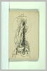 Etude de sculpture avec une figure aux bras levés, image 2/2