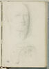 Croquis d'une tête d'homme, et un médaillon, image 1/2