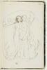 Figure ailée peignant sur un mur le profil d'une femme, image 1/2