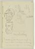 Croquis divers et annotation manuscrite, image 1/2