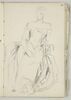 Femme assise, vêtue d'une robe, image 1/2